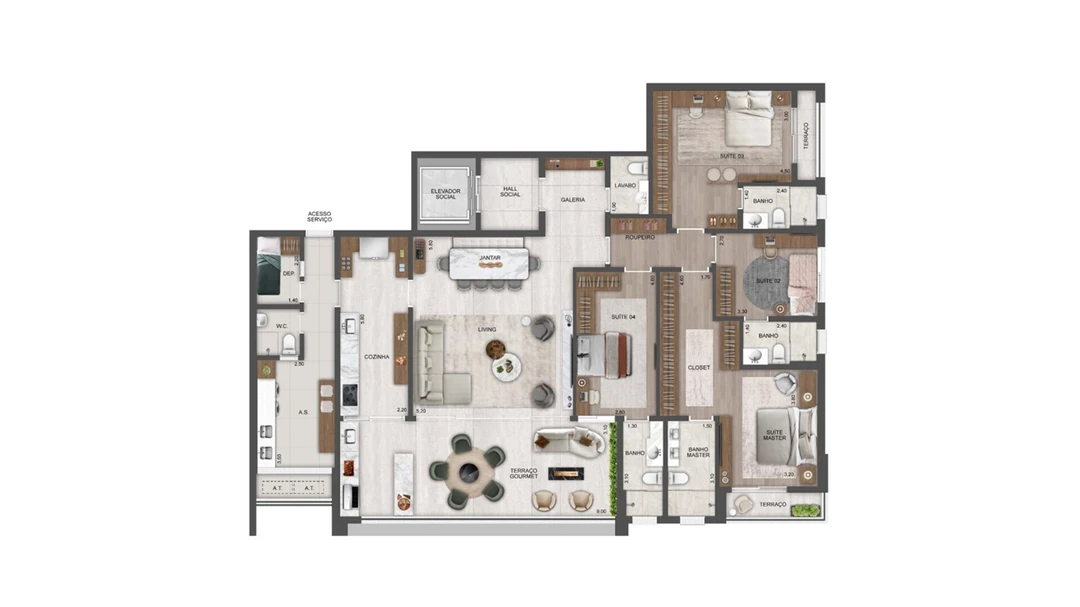 Harmonie - 215m²- 4 Suítes