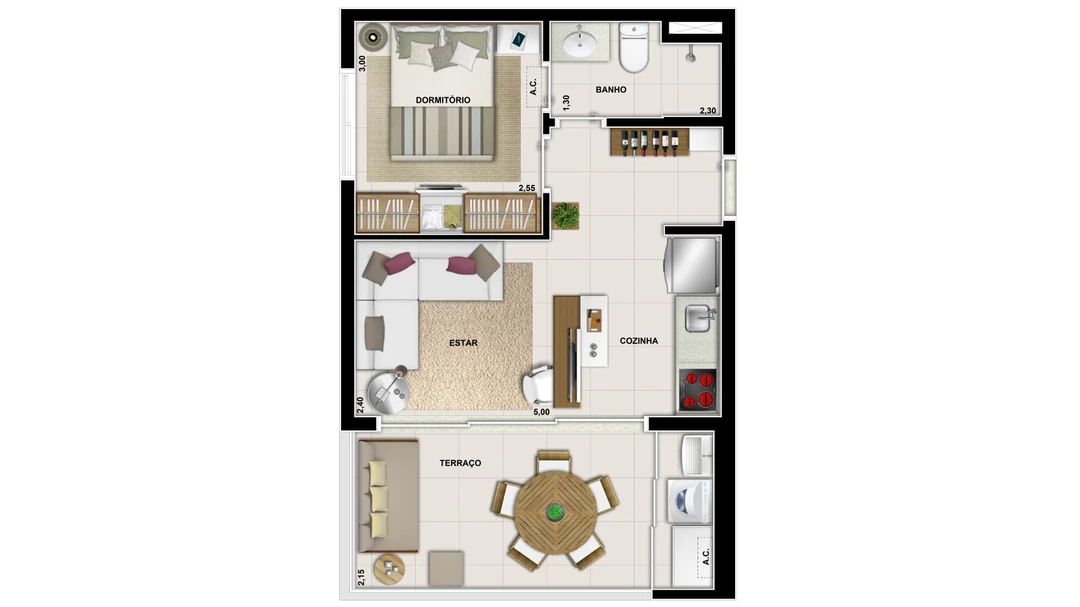 43m² - Tipo
