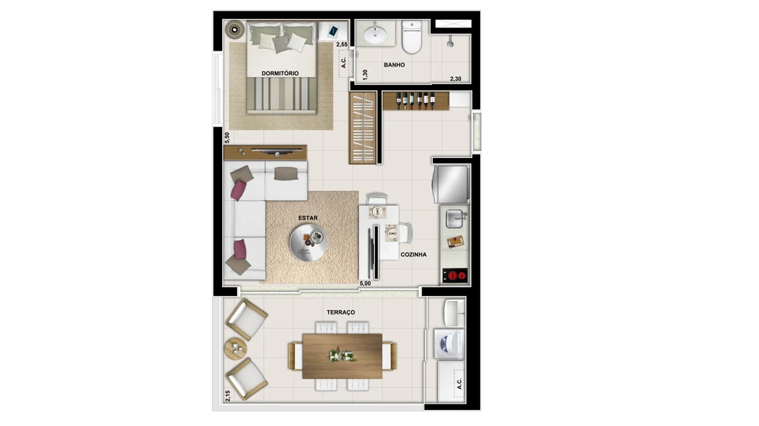 43m² - Tipo