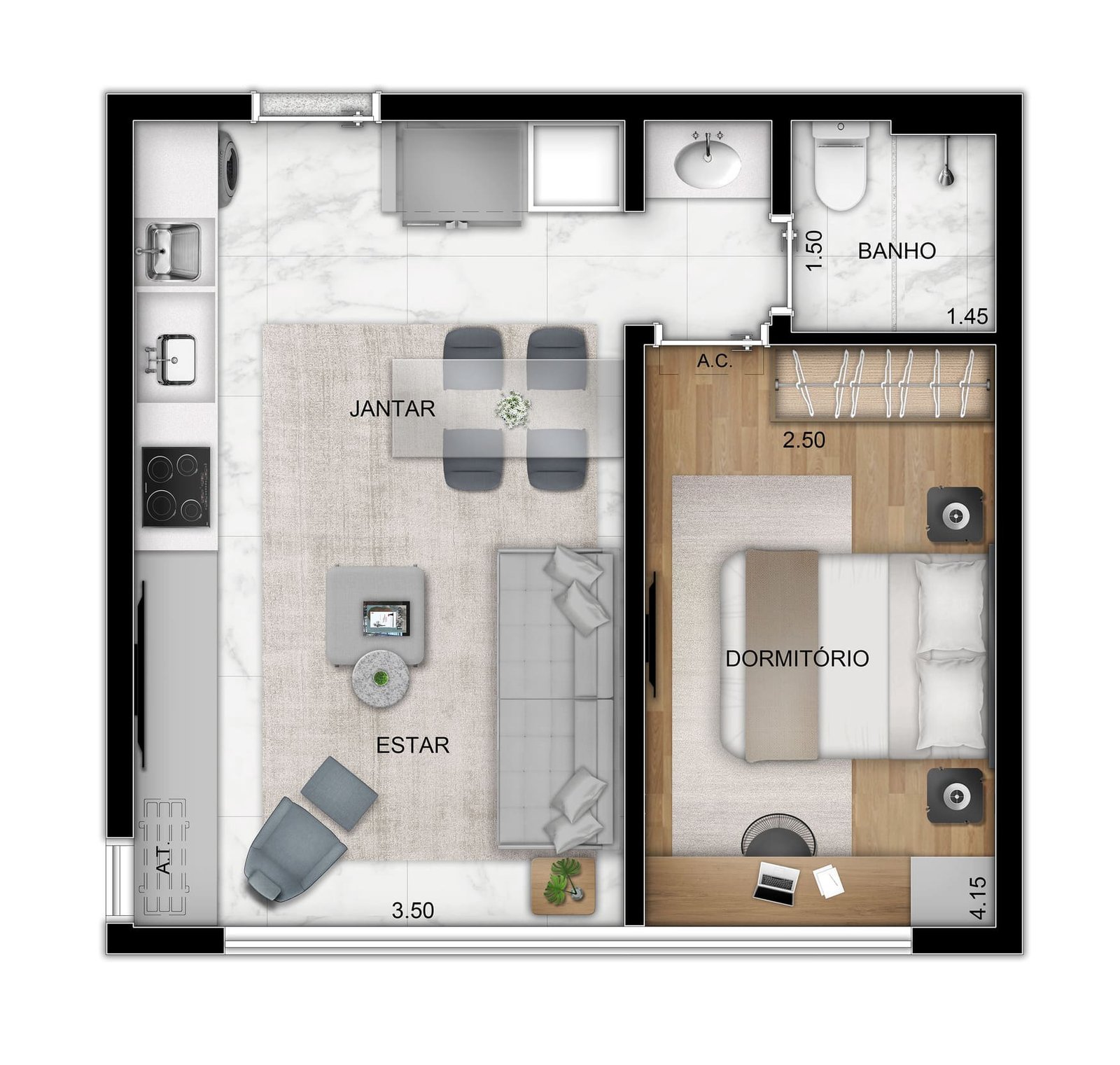 38m² - Planta Tipo