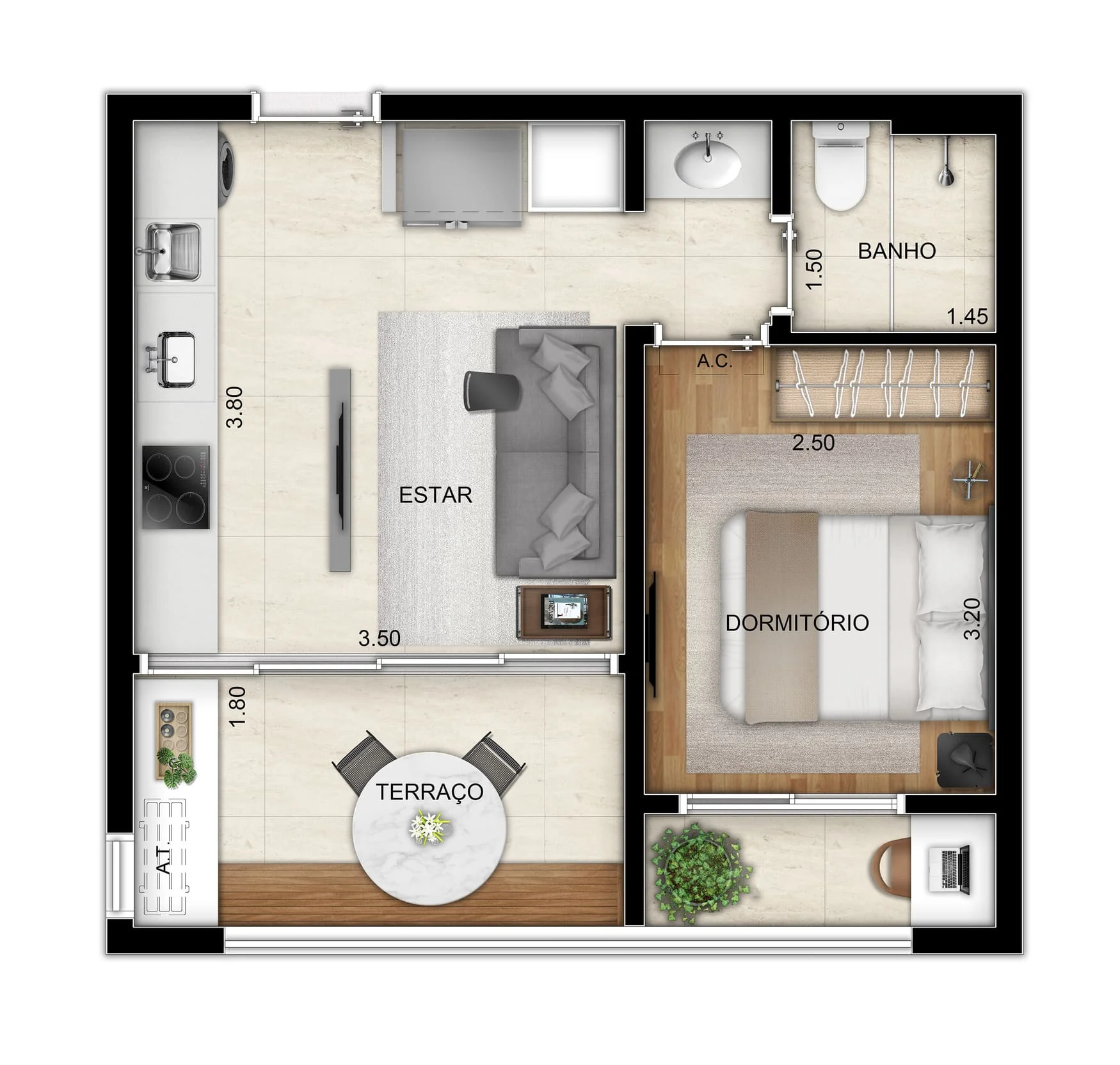 38m² - Planta Tipo