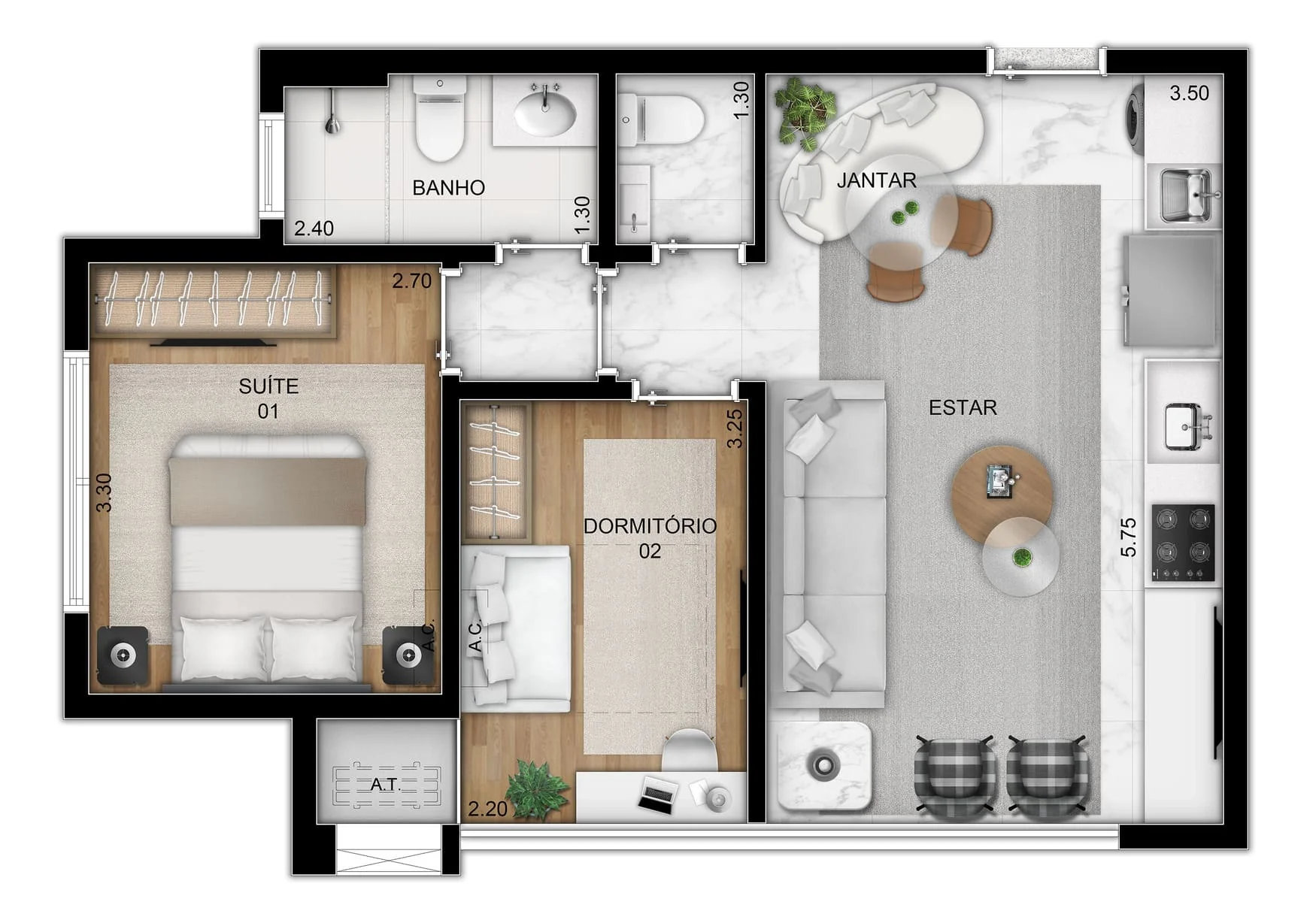 51m² - Planta Tipo
