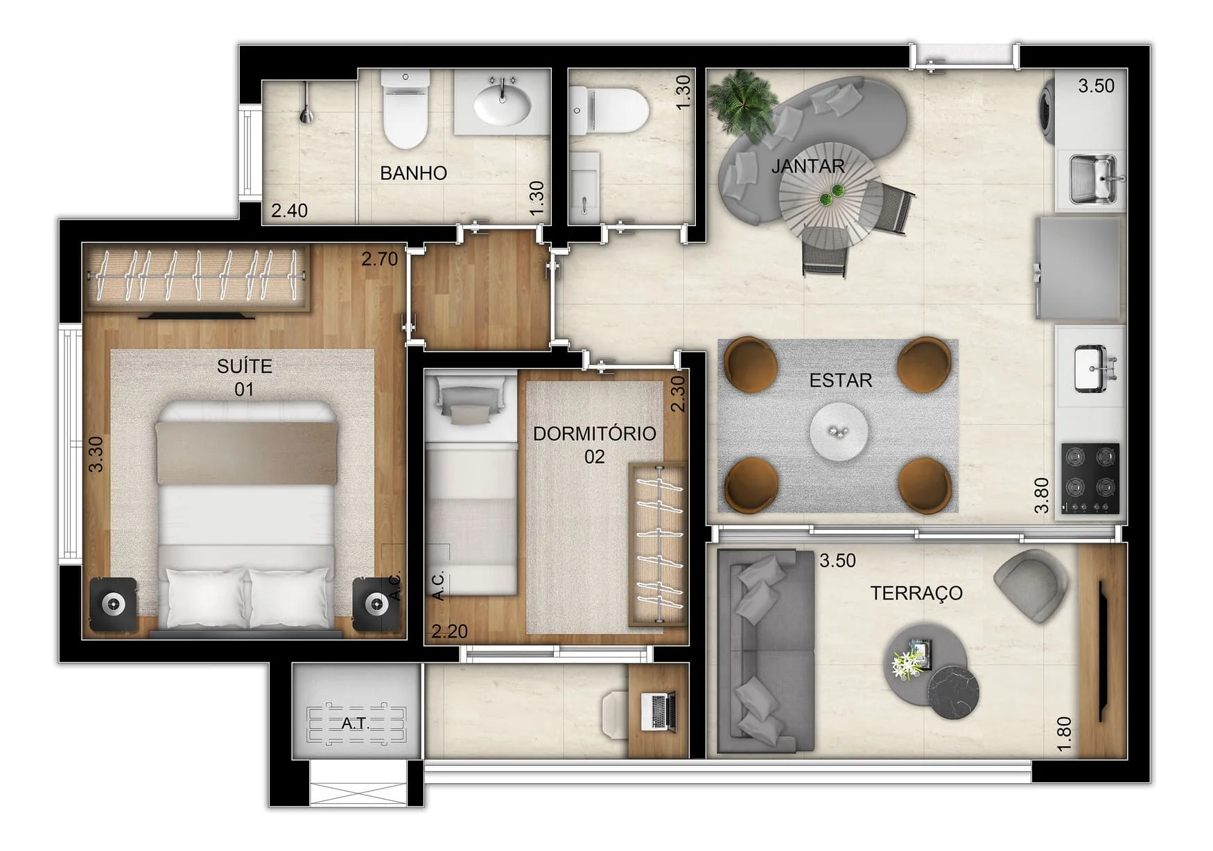 51m² - Planta Tipo