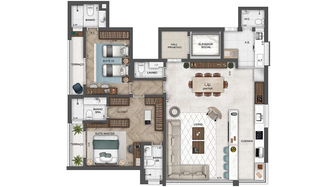 138m² - 2 suíte