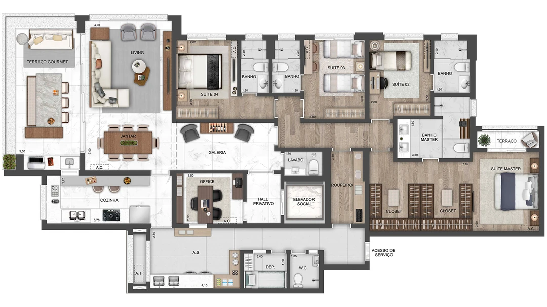 238m² - 4 suítes